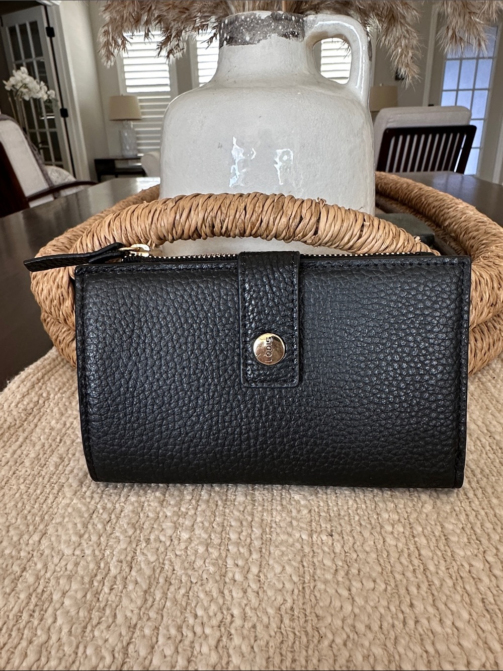 Lodis Black Pebbled Leather Wallet